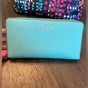 Kate Spade Continental Wallet Laurel Way Light Teal - Excellent Condition